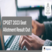 CPGET 2023 Second Phase Provisional Allotment Announced @cpget.ouadmissions.com